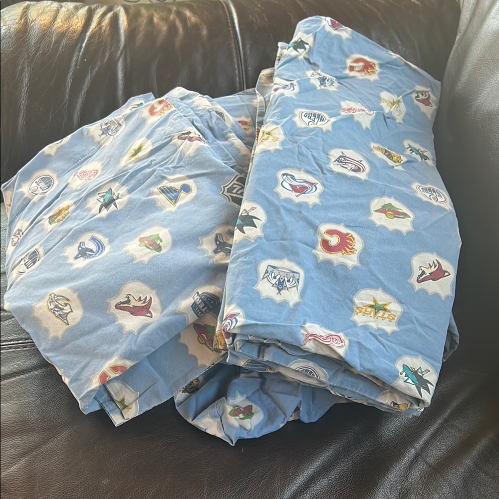 Blue NHL Team Logo Bed Sheets